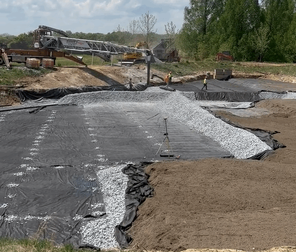 Stormwater basin on Conservatory Road, by the new West Conservatory at Longwood Gardens