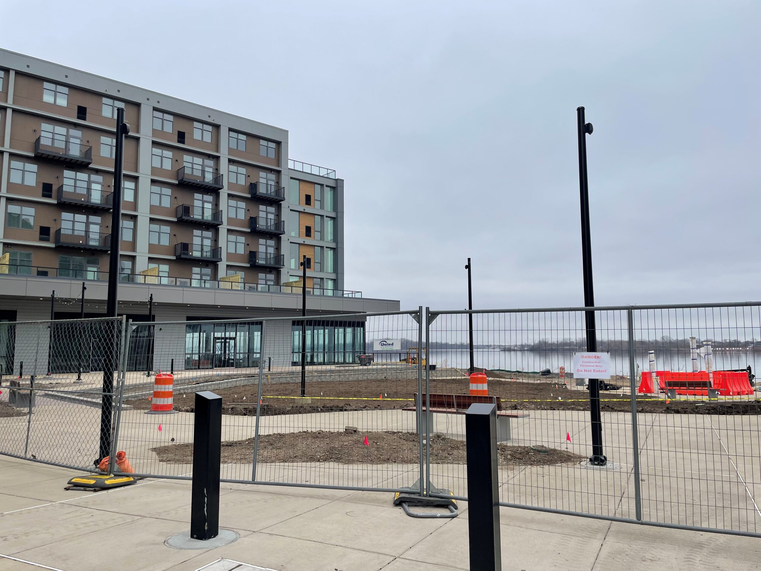 Rivermark Apartments under development. Amended soil layed in place